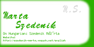 marta szedenik business card